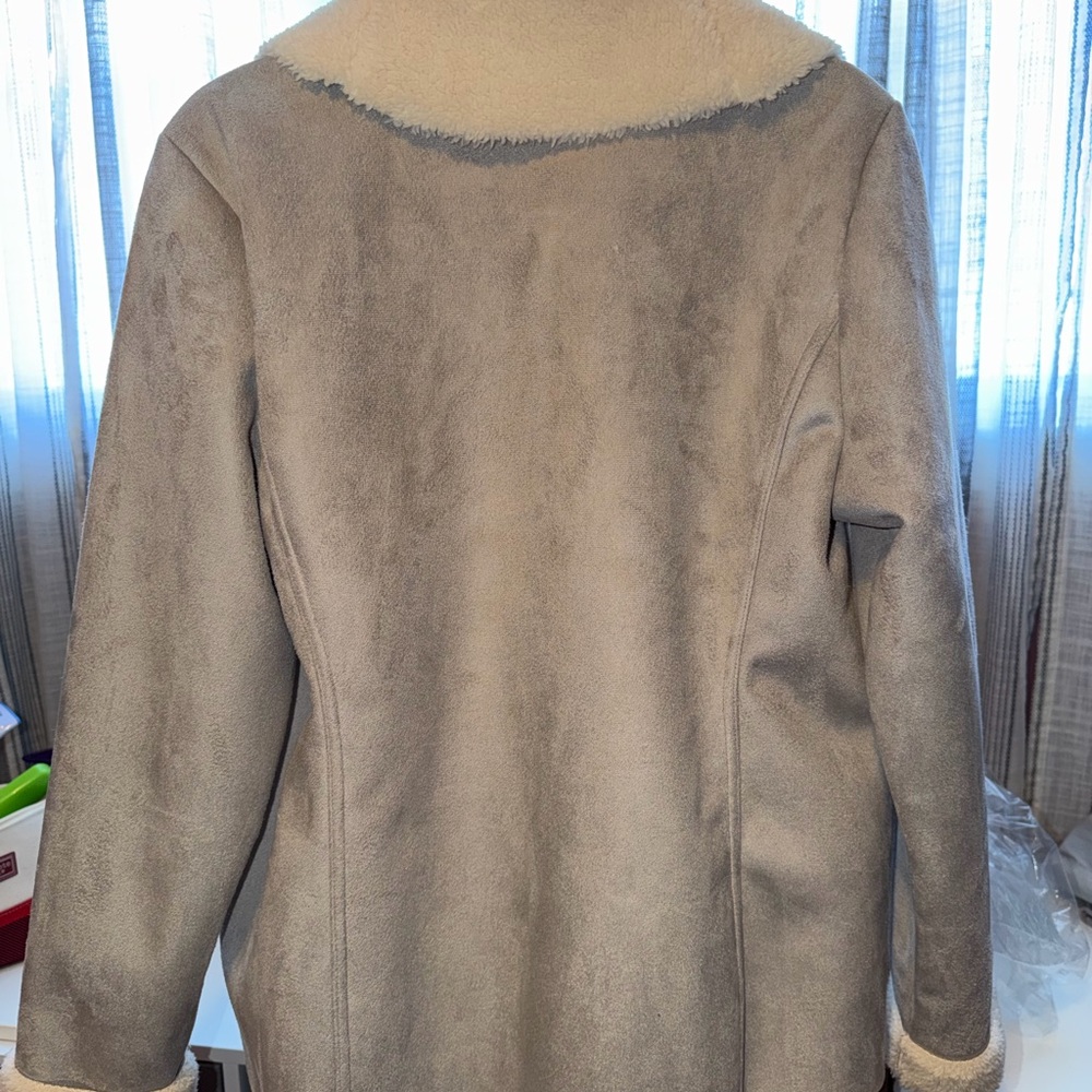 Ralph Lauren Gray Teddy Jacket with Cream Accents